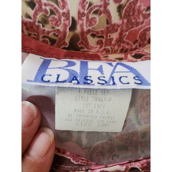 BFA Classics Vintage Pink Floral Tank Top Women's Size 18P - Picture 5 of 5